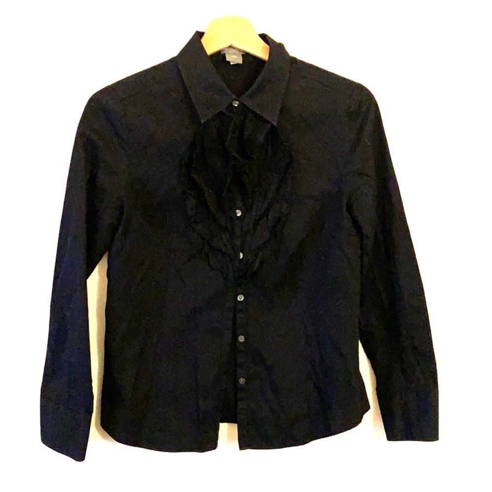 Ann Taylor petite black dress shirt-10P